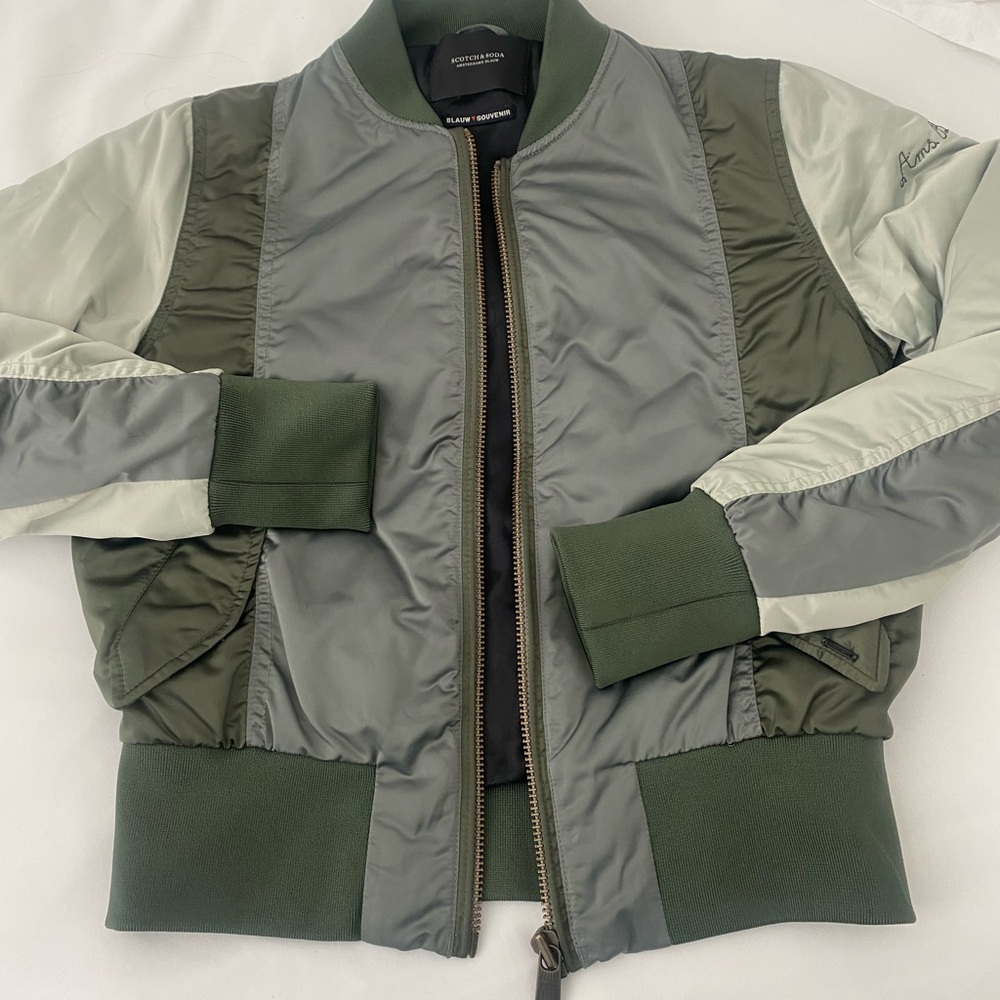Scotch and Soda army green bomber jacket